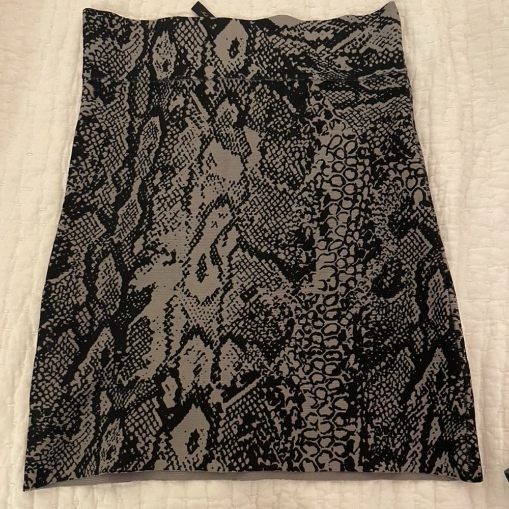 BCBG Snakeskin Print Mini Skirt